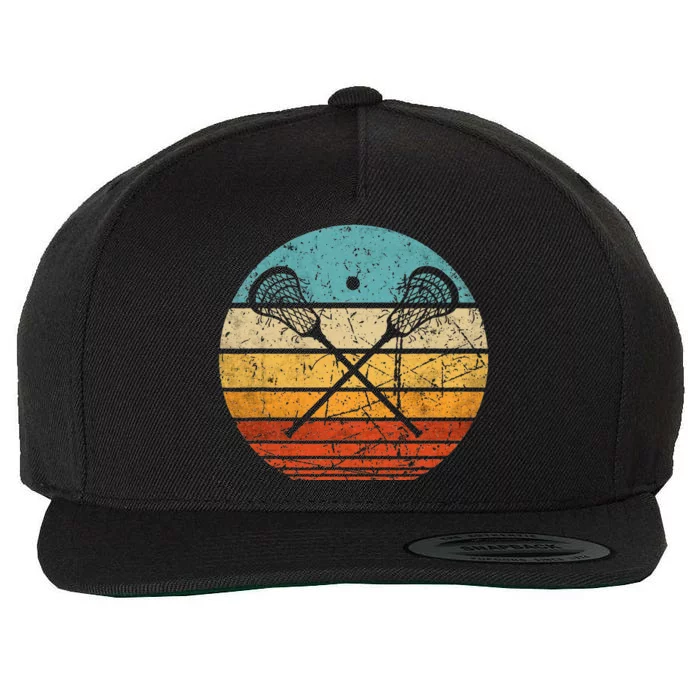 Lacrosse Stick Sun Wool Snapback Cap