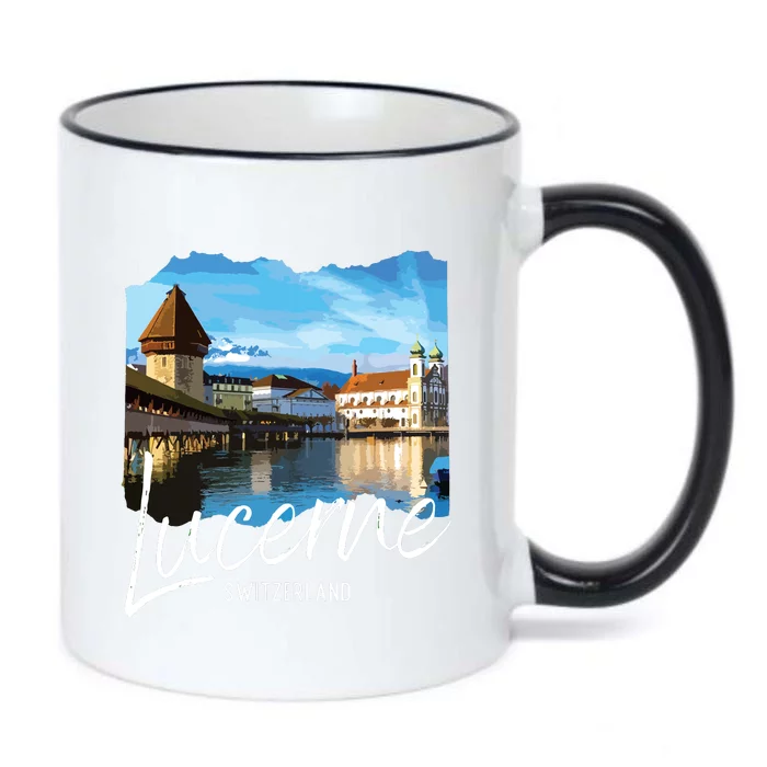 Lucerne Switzerland Souvenir Lucerne Black Color Changing Mug