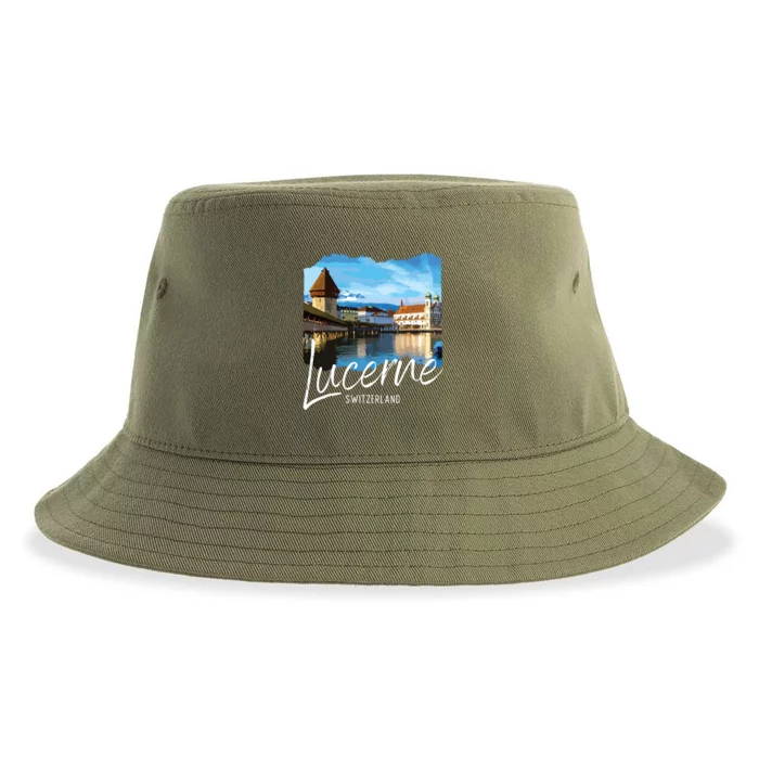 Lucerne Switzerland Souvenir Lucerne Sustainable Bucket Hat