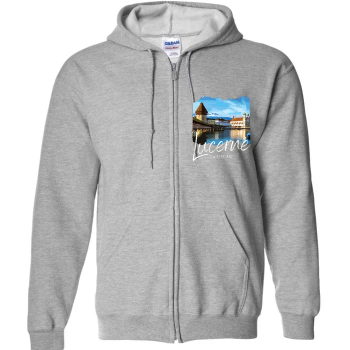 Lucerne Switzerland Souvenir Lucerne Full Zip Hoodie