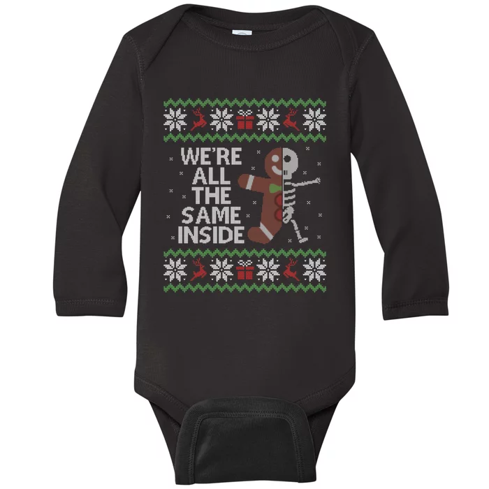 LONG SLEEVE SHIRT Gingerbread Skull Ugly Sweater Christmas Baby Long Sleeve Bodysuit