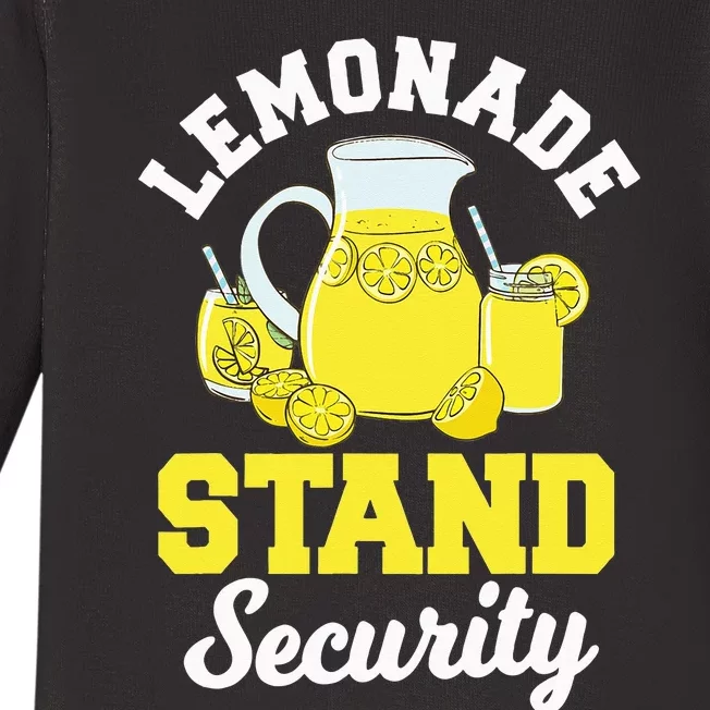 Lemonade Stand Security Lemon Juice Citrus Summer Drink Baby Long Sleeve Bodysuit