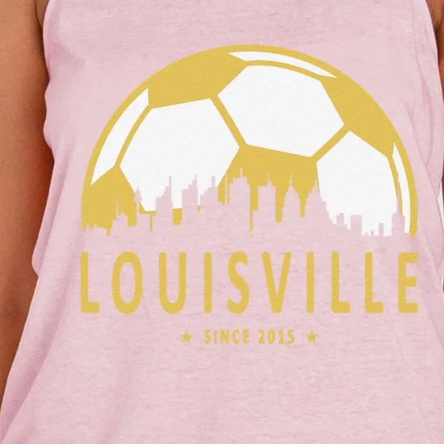 Louisville Soccer Since 2015 Gift Women's Knotted Racerback Tank