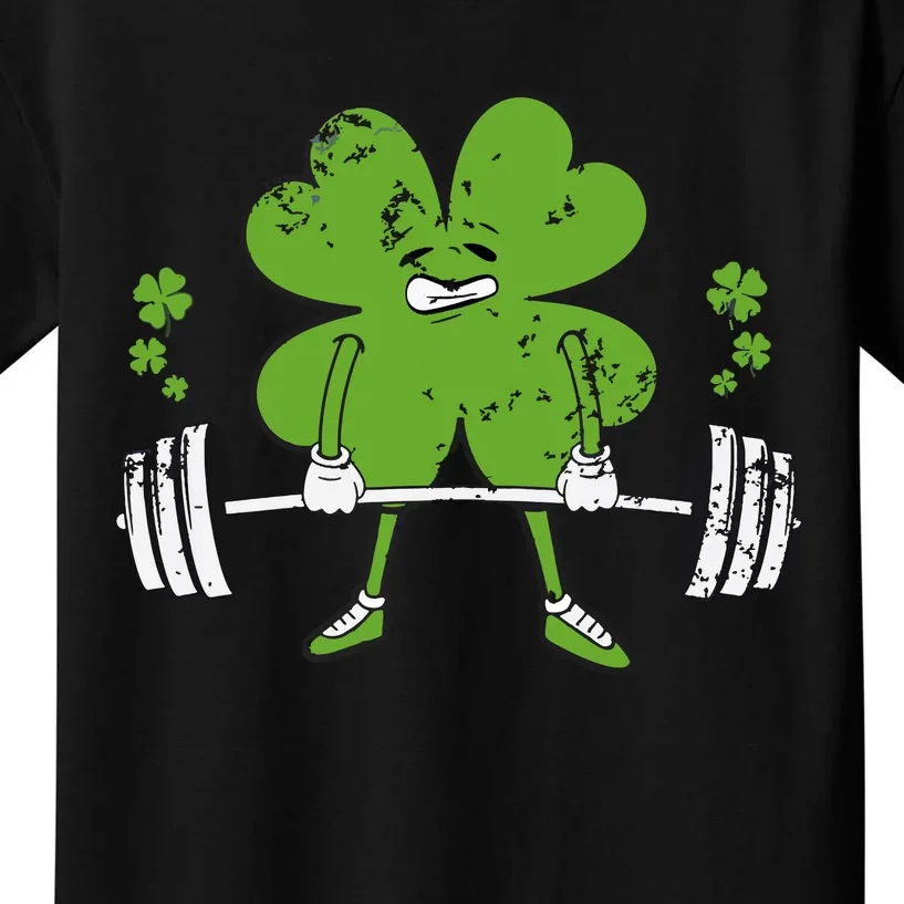 Lifting Shamrock St Patricks Day Fitness Gym Workout Kids T-Shirt