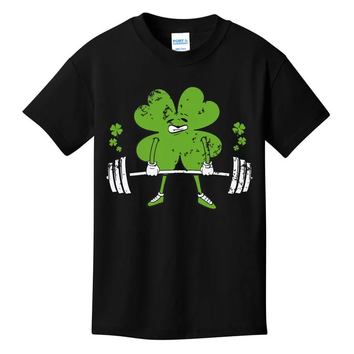 Lifting Shamrock St Patricks Day Fitness Gym Workout Kids T-Shirt