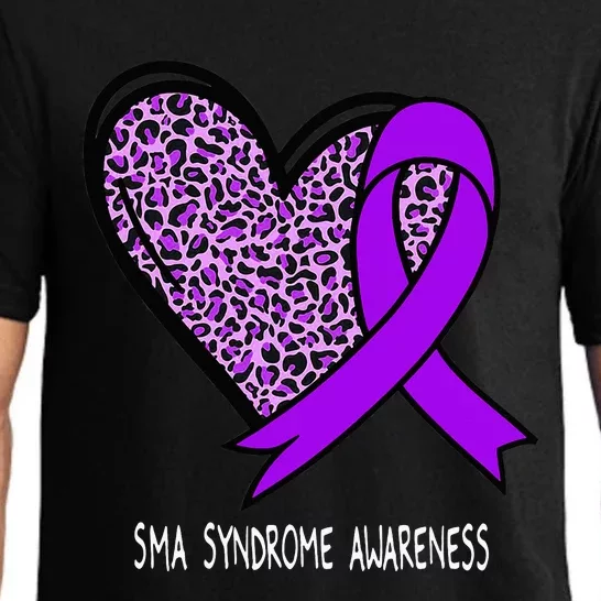 Leopard SMA Syndrome Awareness Purple Ribbon Heart Pajama Set