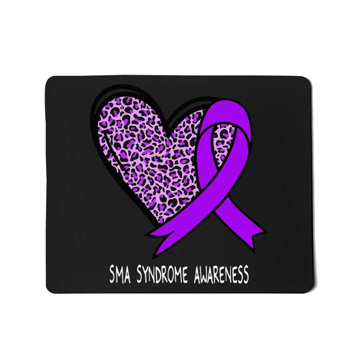 Leopard SMA Syndrome Awareness Purple Ribbon Heart Mousepad