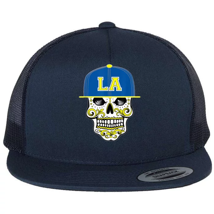 LA Sugar Skull Flat Bill Trucker Hat