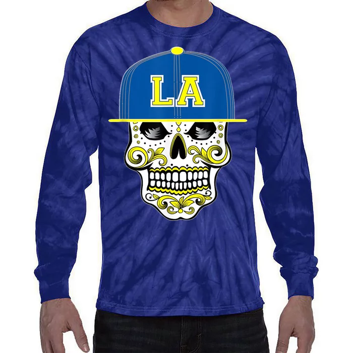 LA Sugar Skull Tie-Dye Long Sleeve Shirt