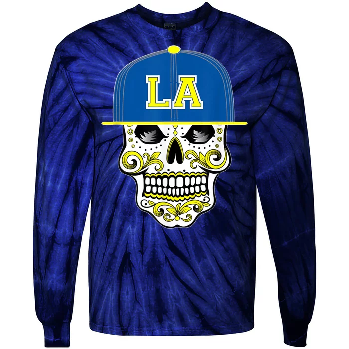 LA Sugar Skull Tie-Dye Long Sleeve Shirt