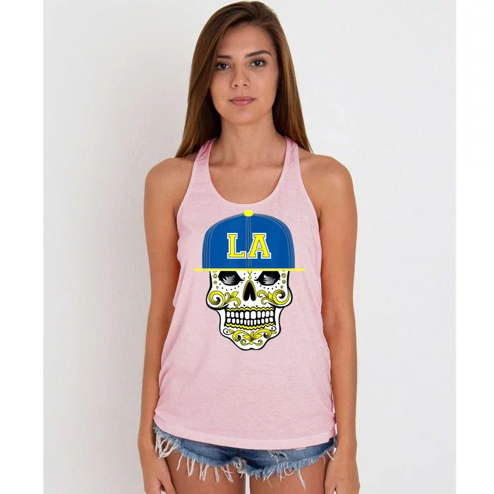 LA Sugar Skull Women's Knotted Racerback Tank