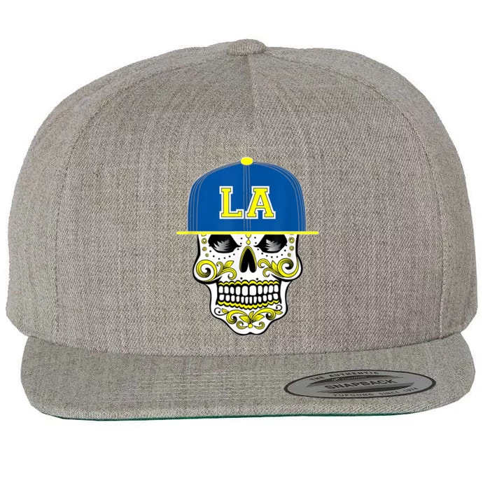 LA Sugar Skull Wool Snapback Cap