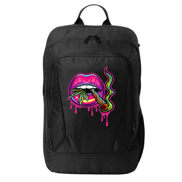 Lips Sexy Smoker Blunt Weed Teeth Marijuana Leaf 420 City Backpack