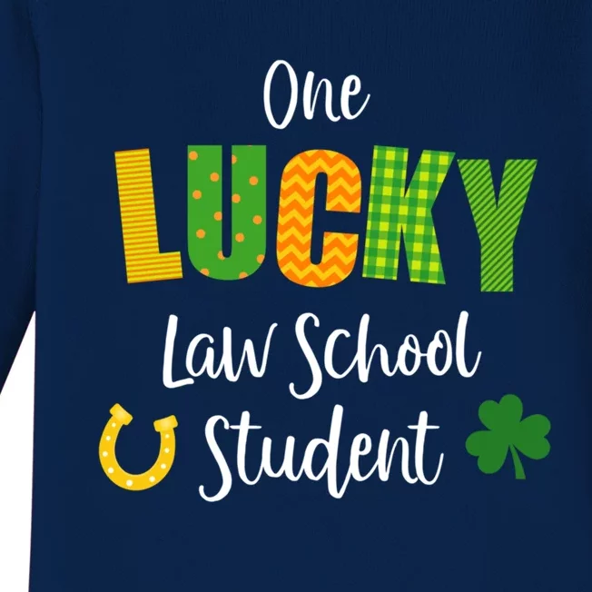 Law School Student St Patrick's Day Irish Shamrock Lawyer Funny Gift Baby Long Sleeve Bodysuit