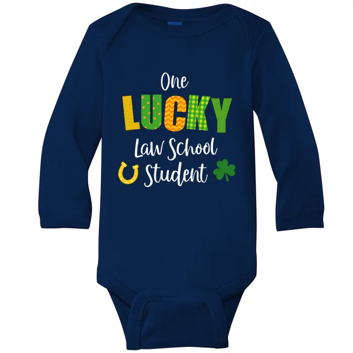 Law School Student St Patrick's Day Irish Shamrock Lawyer Funny Gift Baby Long Sleeve Bodysuit