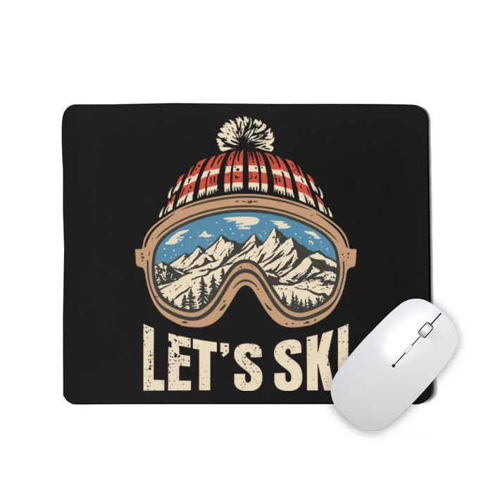 Lets Ski Skiing Lover Mousepad