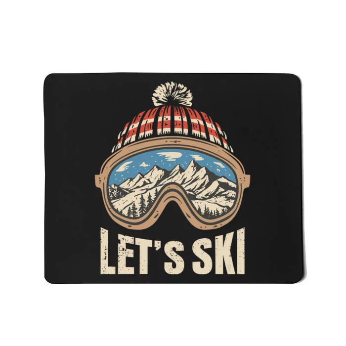 Lets Ski Skiing Lover Mousepad