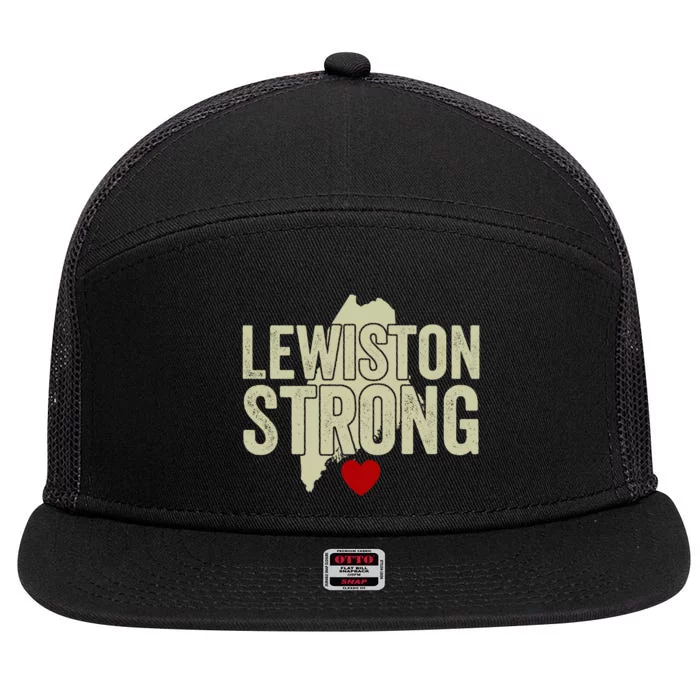 Lewiston Strong Support Lewiston 7 Panel Mesh Trucker Snapback Hat