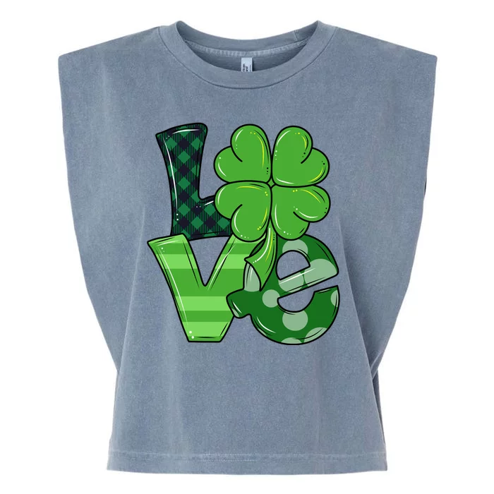 Love Shamrock St Patricks Day Garment-Dyed Women's Muscle Tee