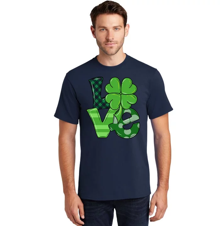 Love Shamrock St Patricks Day Tall T-Shirt