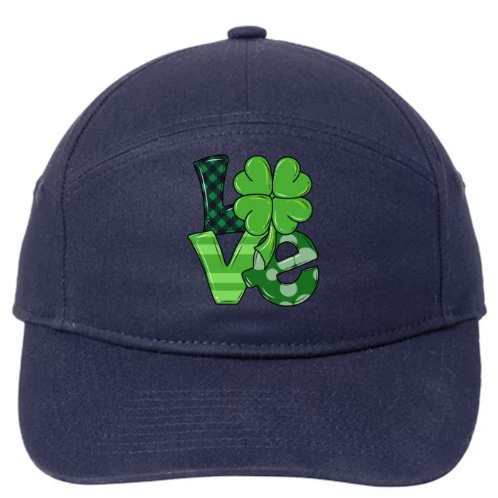 Love Shamrock St Patricks Day 7-Panel Snapback Hat