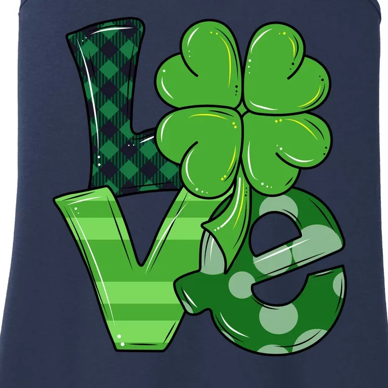 Love Shamrock St Patricks Day Ladies Essential Tank