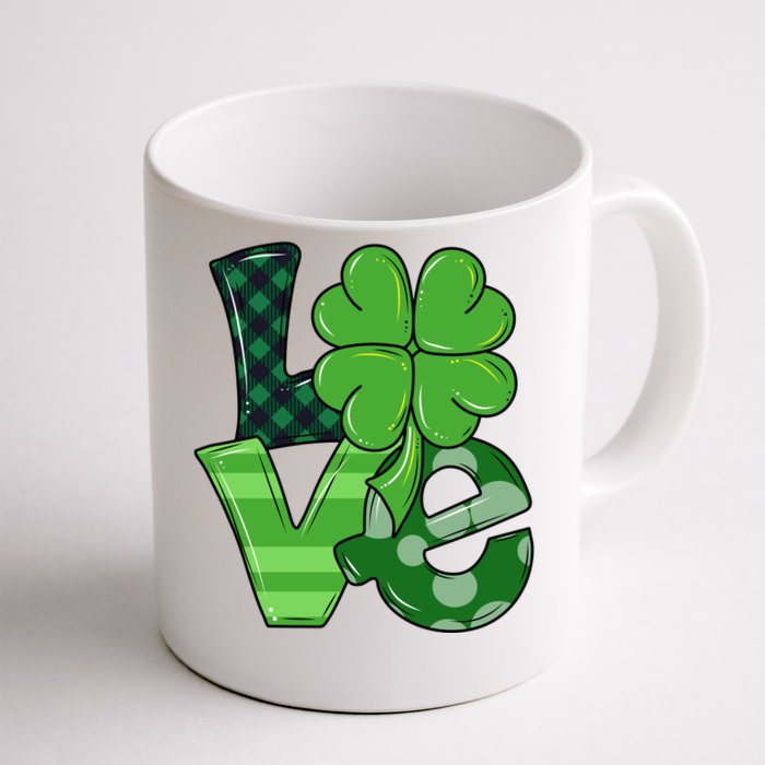 Love Shamrock St Patricks Day Front & Back Coffee Mug