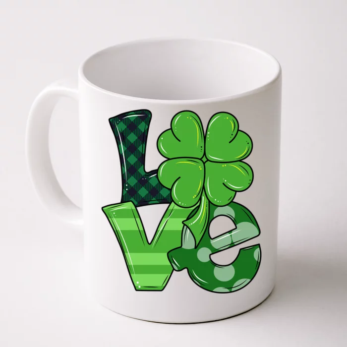 Love Shamrock St Patricks Day Front & Back Coffee Mug