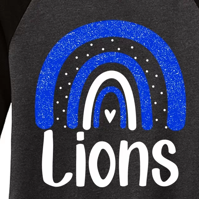 Lions School Sports Fan Team Spirit Women's Tri-Blend 3/4-Sleeve Raglan Shirt