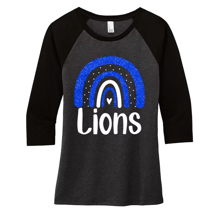 Lions School Sports Fan Team Spirit Women's Tri-Blend 3/4-Sleeve Raglan Shirt