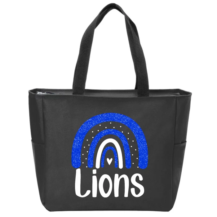 Lions School Sports Fan Team Spirit Zip Tote Bag