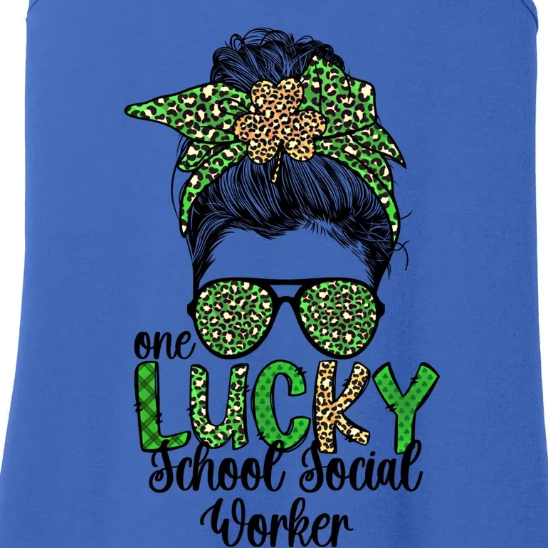 Lucky School Social Worker St Patrick's Day Social Worker Gift Ladies Essential Tank