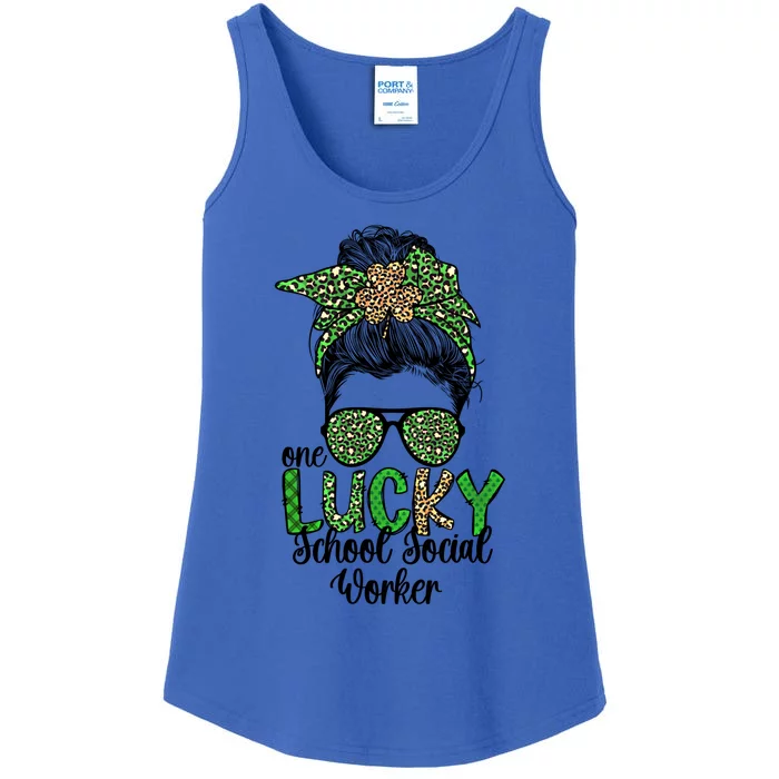 Lucky School Social Worker St Patrick's Day Social Worker Gift Ladies Essential Tank