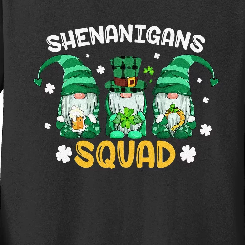 Leprechaun Shenanigans Squad st patrick green Gnomes Kids Long Sleeve Shirt