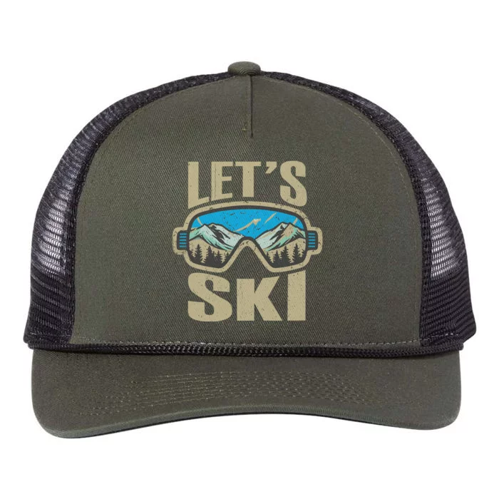 Lets Ski Ski Trip Retro Rope Trucker Hat Cap