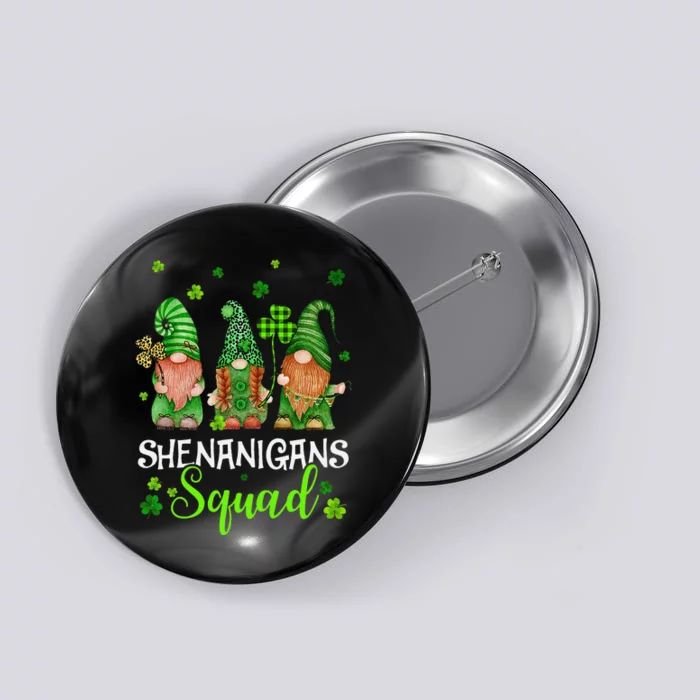 Leprechaun Shenanigans Squad st patrick green Gnomes Button