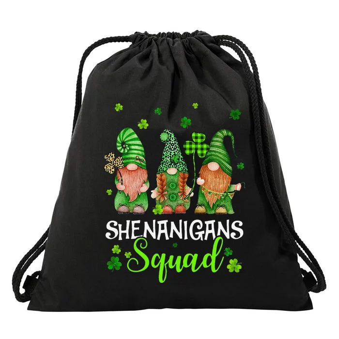 Leprechaun Shenanigans Squad st patrick green Gnomes Drawstring Bag