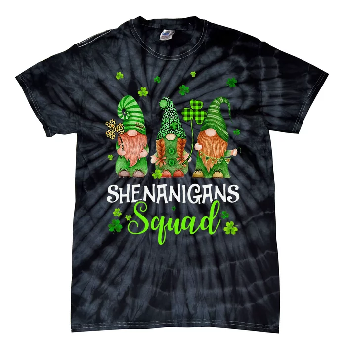 Leprechaun Shenanigans Squad st patrick green Gnomes Tie-Dye T-Shirt