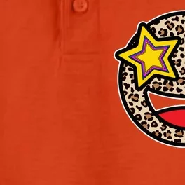 Leopard Star Smiley Face Cute Dry Zone Grid Performance Polo