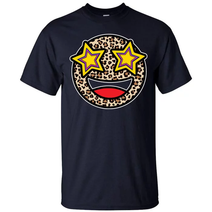 Leopard Star Smiley Face Cute Tall T-Shirt