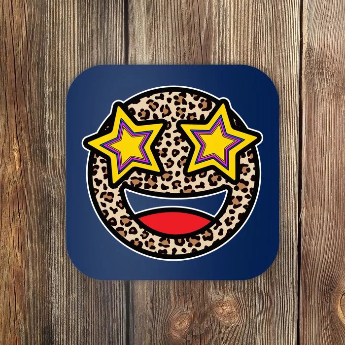 Leopard Star Smiley Face Cute Coaster