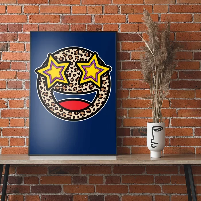 Leopard Star Smiley Face Cute Poster