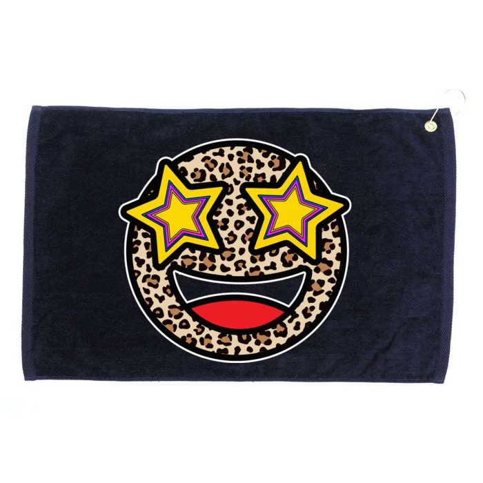 Leopard Star Smiley Face Cute Grommeted Golf Towel