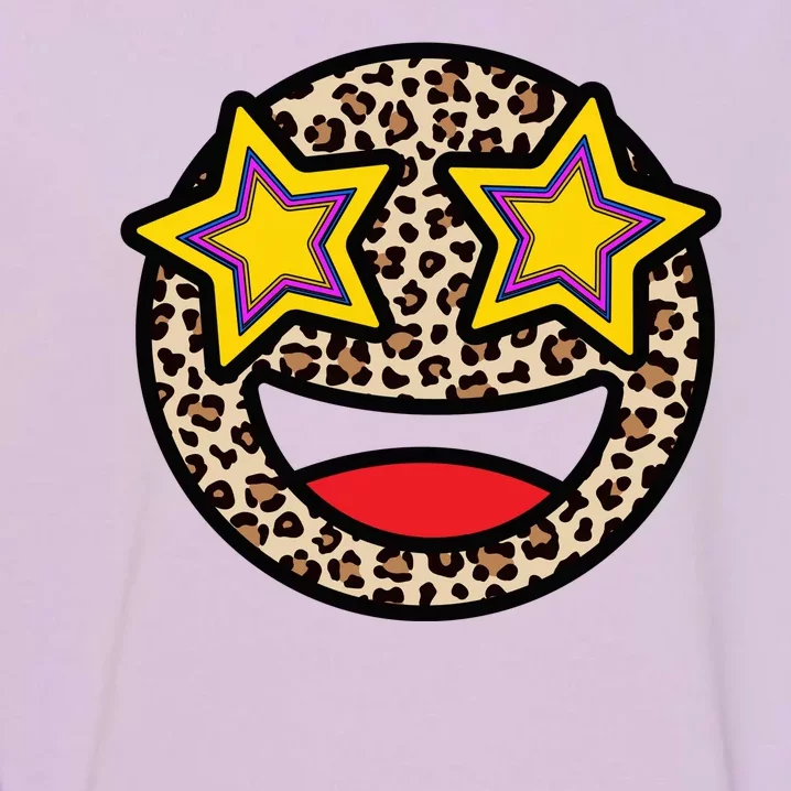 Leopard Star Smiley Face Cute Garment-Dyed Sweatshirt