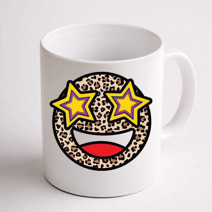 Leopard Star Smiley Face Cute Front & Back Coffee Mug