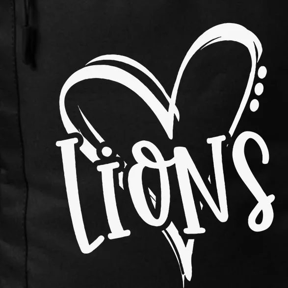 Lions School Sports Fan Team Spirit Heart Daily Commute Backpack