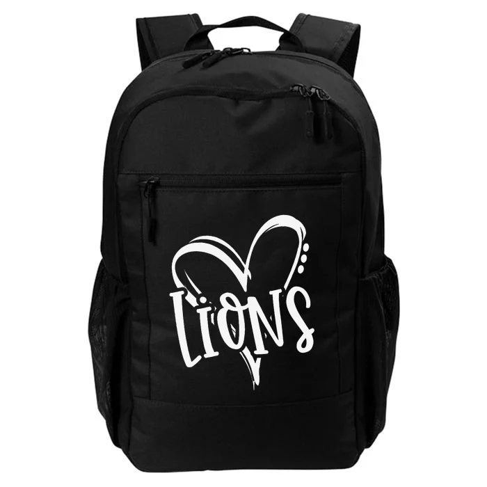 Lions School Sports Fan Team Spirit Heart Daily Commute Backpack