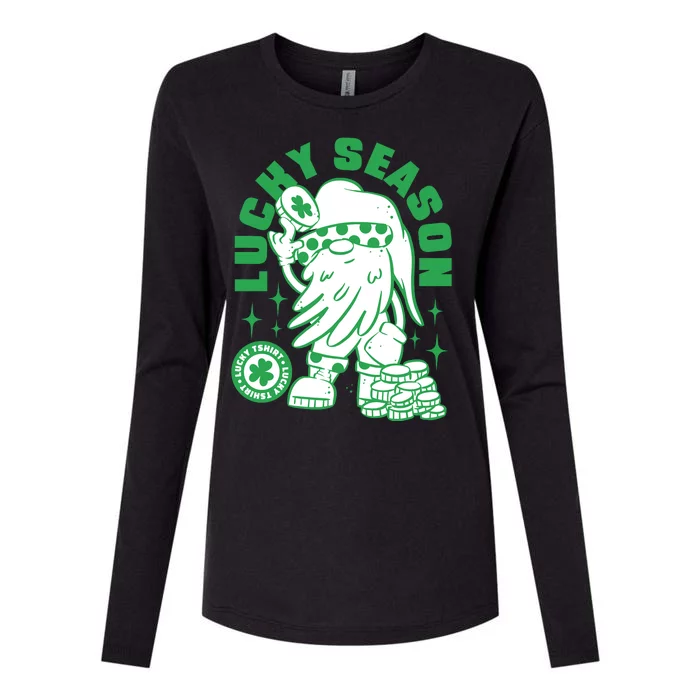 Lucky Season St Patrick's Day Lucky Womens Cotton Relaxed Long Sleeve T-Shirt