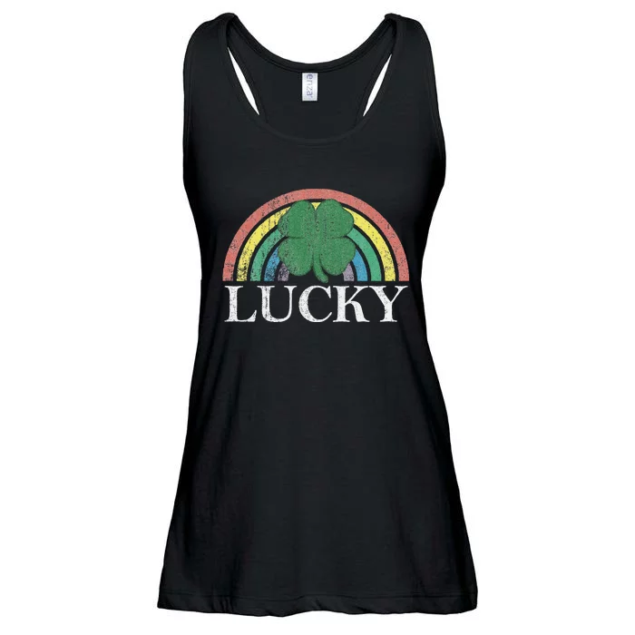 Lucky Shamrock St. Patrick's Day Saint Paddy's Rainbow Irish Ladies Essential Flowy Tank