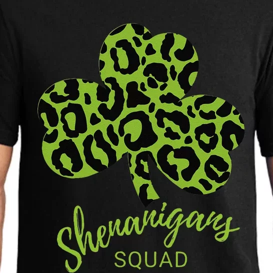 Leopard Shenanigan Squad st patrick green Shamrock Pajama Set